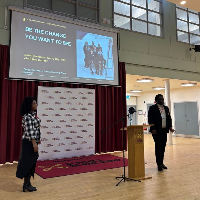 Celebrating Black History Month at St Peter’s

This week, our senior prefects have been leading assemblies to mark Black History Month, celebrating Black history, achievement and contributions to society.

Today, Year 11 also welcomed @chaddydixonmasangi and Mrs Masangi from @hideoutyouthzone, who shared their career journeys and spoke about the importance of giving back to the community.

Thank you to our senior prefects and special guests for inspiring our pupils to recognise their potential and make a positive difference.

#BlackHistoryMonth #StPetersFamily #WeAllShineTogether